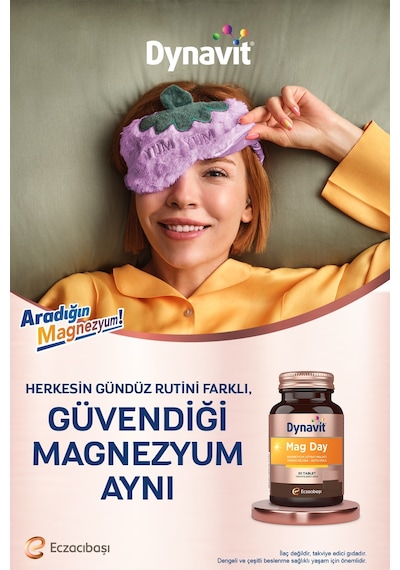 Dynavit Mag Day 30 Tablet - Sabah/gündüz Magnezyum - Magnezyum Sitrat&malat, Gotu Kola, Ginkgo Biloba,b6 Vit