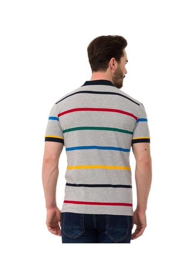 Cipo & Baxx Çizgili Polo Yaka Erkek Basic Tişört Ct749 Gre