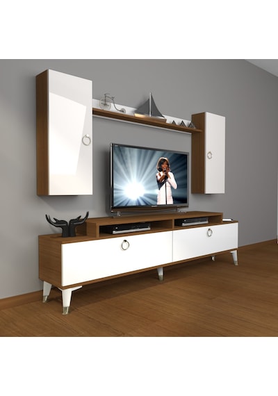 Decoraktiv Ekoflex 7 Mdf Gold Tv Ünitesi Tv Sehpası Ceviz - Beyaz