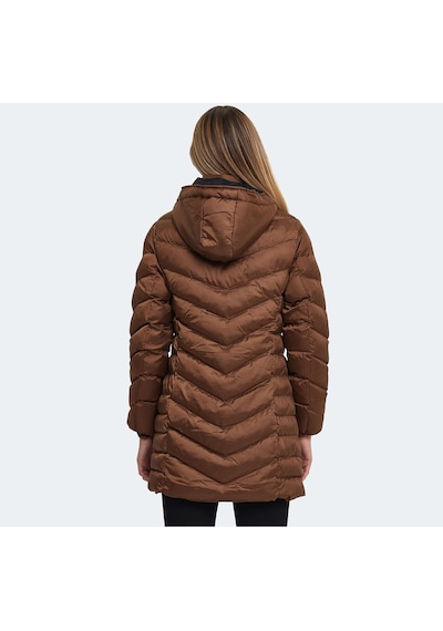 Slazenger GWEN Kadın Kapüşonlu Şişme Taba Mont & Kaban