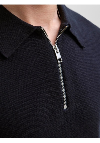 Jack & Jones Jprmılano Stıtch Knıt Zıp Polo Sn Night Sky Çok Renkli