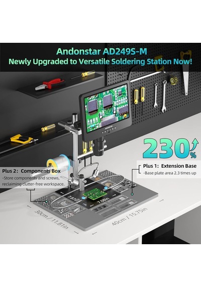Andonstar Ad249s-m Plus 3 Lens Plus Stand Profesyonel Dijital Mikroskop