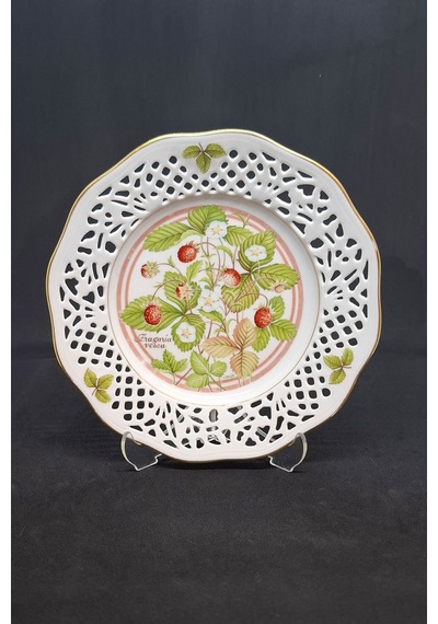 Schumann Arzberg L. Helje Serisi Porselen Duvar Tabağı Yabani Çilek 18.5 Cm Kırmızı-beyaz