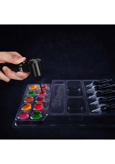 Ink Tray Dövme Boya Pota Organizer 20'li Steril Setup Seti