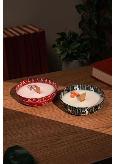 El Yapımı Yılbaşı Temalı %100 Soya Wax Mumu-3180