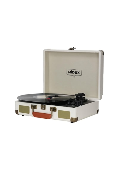 Midex Mtx-101wh Nostaljik Retro Pikap Plak Çalar Şarjlı Bluetooth Aux Hoparlörlü 3 Devir İğne Dahil