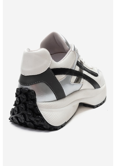 Calına Gümüş Siyah Beyaz Kadın Sneaker Siyah - Beyaz - Gümüş