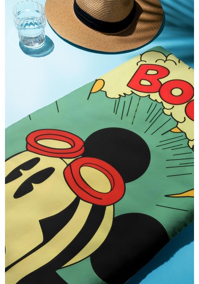 Dijital Baskı Plaj Deniz Havlusu Retro Mickey Desenli Peştamal Hvl0144 Renkli