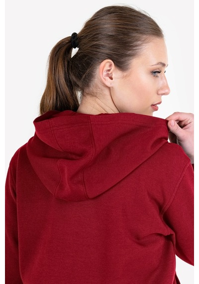 Lescon Kadın Fermuarlı Kapüşonlu Sweatshirt 23N-2219 Kırmızı