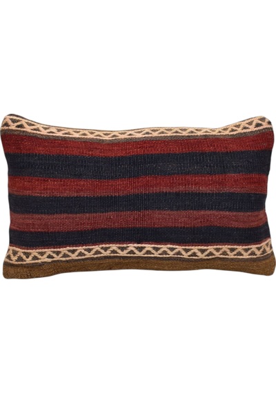 Zehra Abla Halı Yeni El Dokuma Dekoratif Lumbar Kilim Kırlent Yastık Kılıfı 6100