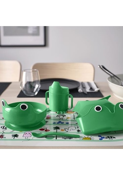 Ikea Mata Çocuk Yemek Seti, Parlak Yeşil, 4 Parça