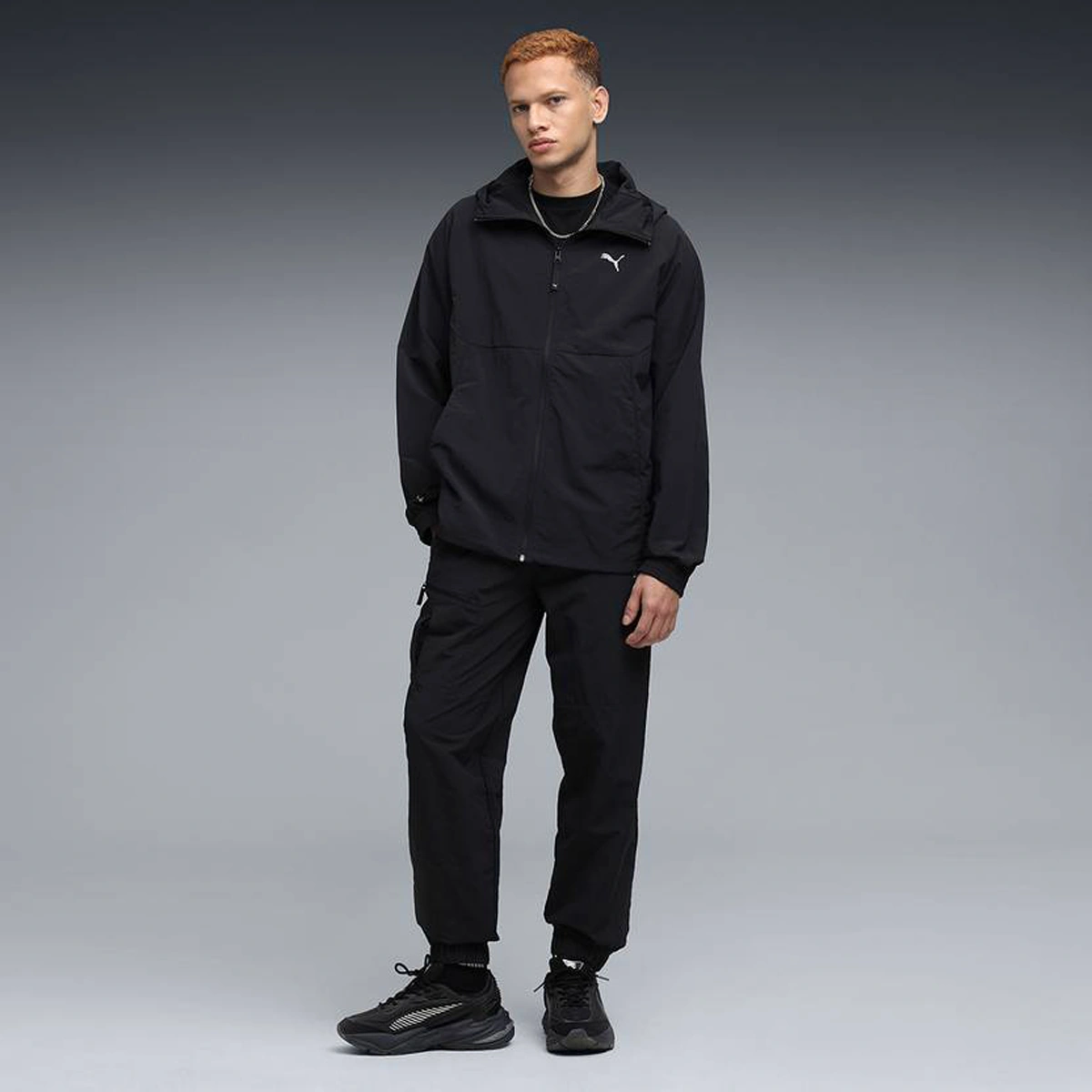 Puma Pumatech Woven Erkek Siyah Kapüşonlu Ceket Siyah