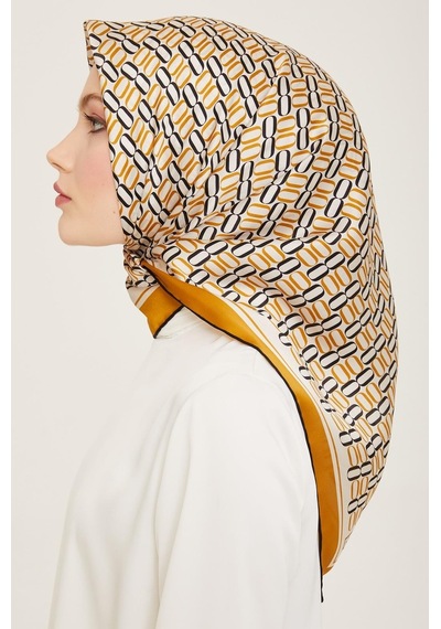 Armine Hardal Geometrik Desen Tivil İpek Eşarp 9149-04