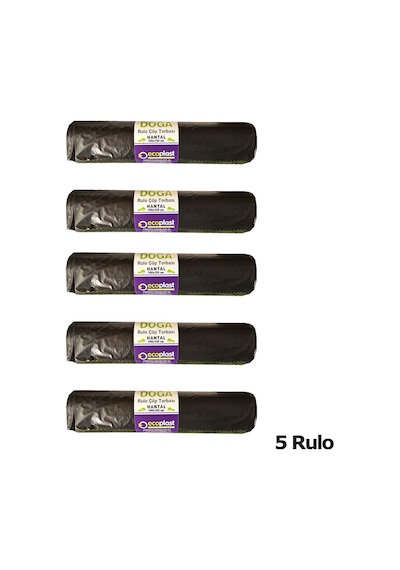 Ecoplast  240 L Siyah Hantal Konteyner Çöp Torbası - 100 x 150 CM - 600 G - 10 Adetlik 5 Rulo