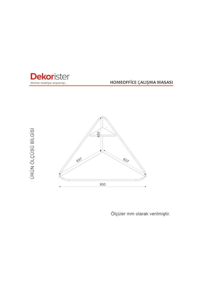 Dekorister Homeoffice Köşe Çalışma Masası Beyaz