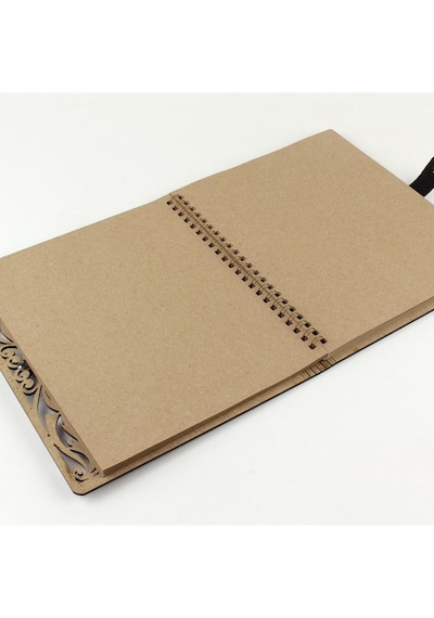 Atatürk Tasarımlı Kişiye Özel Ahşap Defter - İsme Özel Kahve