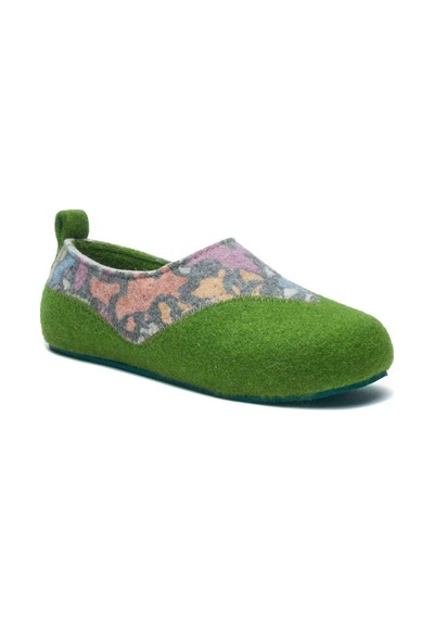 Comfortfusse Yewsh - Kadın Ortopedik Yün Keçe Ev Ayakkabısı Yeşil Yün