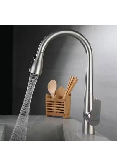 Fause Spiralli Eviye Bataryası Pull Down 3 Fonksiyonlu Fırçalanmış Nikel Kte125-br Fırçalı Nikel