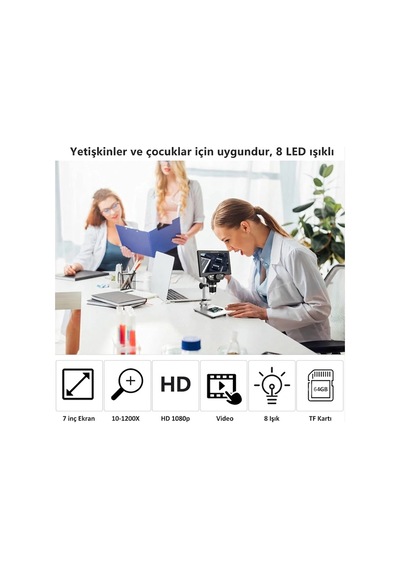1000x Dijital 1080p 4.3 İnç Lcd Ekranlı Usb Hd Mikroskop
