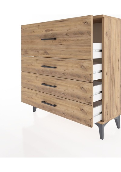 Arges Şifonyer 4 Çekmeceli 88x30x96 Çam-çam Atlas Çam