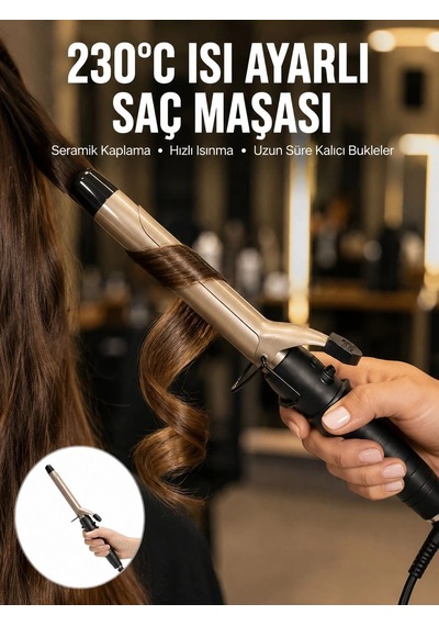 230 Derece Isı Ayarlı Seramik Saç Maşası 25 Mm Yeni Nesil