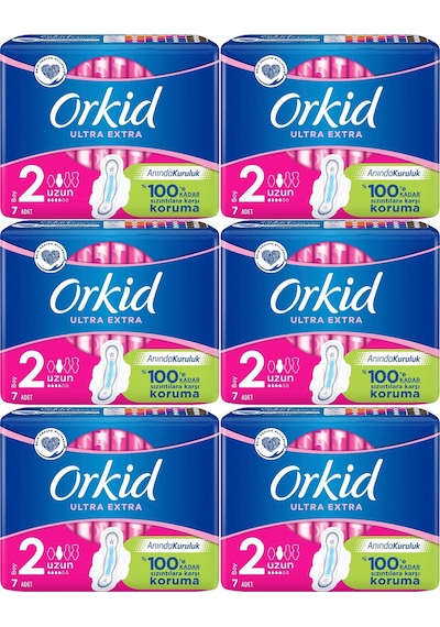 Orkid Ultra Extra Hijyenik Ped Uzun 6 x 7'li