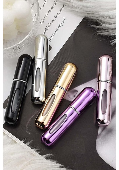Doldurulabilir Mini Parfüm Şişesi Cep Parfüm Sprey Şişesi Portatif Küçük Boy 8cm Silver, 1 Adet Belirtilmemiş