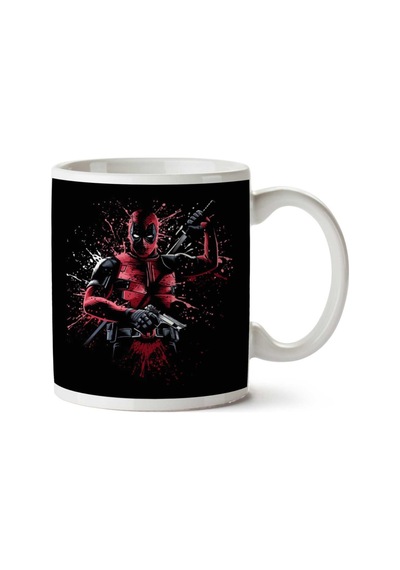 Deadpool Silahlar Mürekkep Sıçraması İki Tarafı Baskılı Kupa Bardak