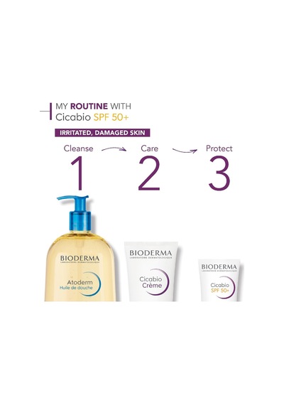 Bioderma Cicabio Cream+ Spf50+ Onarıcı, Leke Önleyici Güneş Koruyuculu Yüz, Vücut Cica Krem 40 Ml