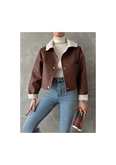 Verymoda Nubuk Yakası Kürklü F1577 Taba