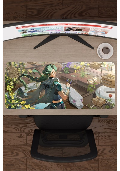 Baizhu Genshin Impact Anime Gacha V4 - 70x30 Xl Gaming Mouse Pad Fare Altlığı