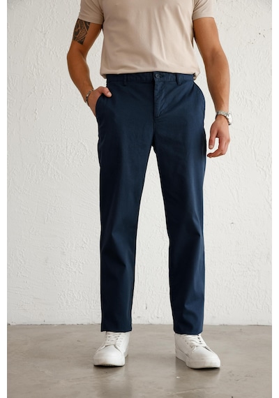 Braccas Erkek Armürlü Slim Fit Lacivert Pantolon Lacivert