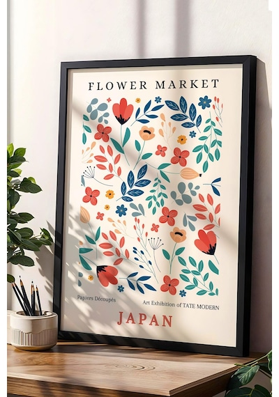 Flower Market Japan Çerçeveli Tablo - Eklektik Tarz Duvar Dekoru