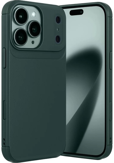 Newface Apple, Uyumlu iPhone 17 Pro Max Auto Focus Karbon Kapak - Koyu Yeşil