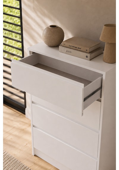 Nolm 4 Çekmeceli Şifonyer G:76 D:40 Y:100 Cm / Beyaz