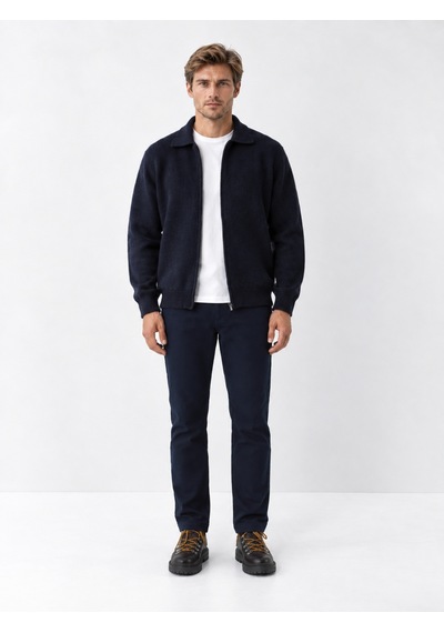 Xint Lacivert Regular Fit Polo Yaka Hırka 801716