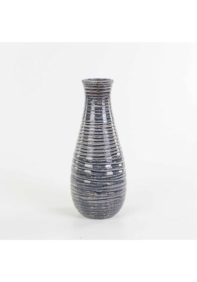Euro Flora Çizgili Seramik Vazo 15x39 Cm