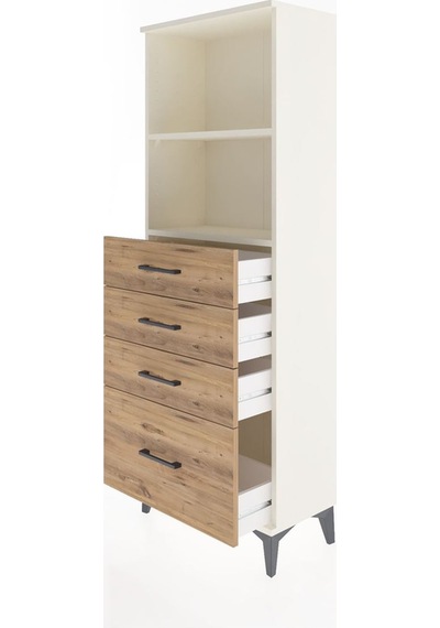 Arges Dolap 2 Raflı 4 Çekmeceli 60x30x163 Aytaşı-çam Aytaşı