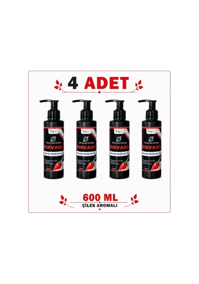 Nirvana Çilek Aromalı Kayganlaştırıcı Jel 4 x 600 ML