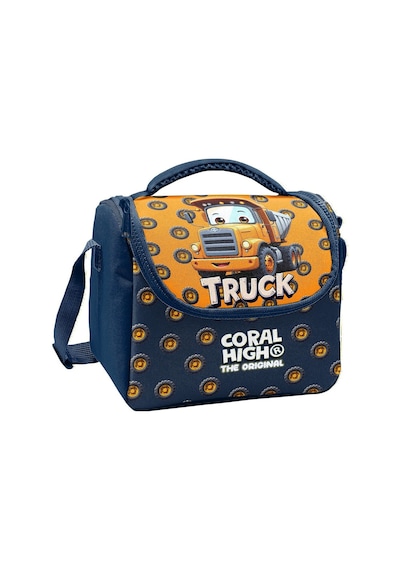 Coral High Erkek Çocuk Turuncu Kamyon Desenli Isı Yalıtımlı Beslenme Çantası 37161 Lacivert - Turuncu
