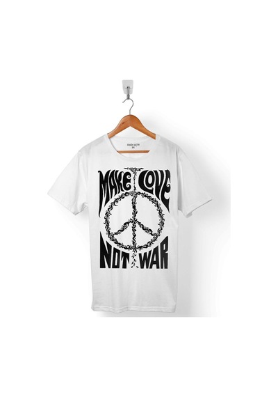 Make Love Not War Savaşa Hayır Barış Erkek Tişört 001