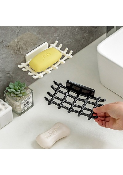 Duvara Monte Sabun Çanak Tutucu Vantuzlu Su Dirençli Örgü Sabun Dağıtıcı Drenaj Sistemi İle Duvara Boşluk Tasarlayan Banyo Rafı Çok Renkli