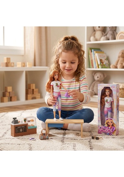 Elonna Urban Life Manken Bebek Seti - 30 Cm Hareketli Eklemli Modern Kıyafetli Moda Bebeği Mor