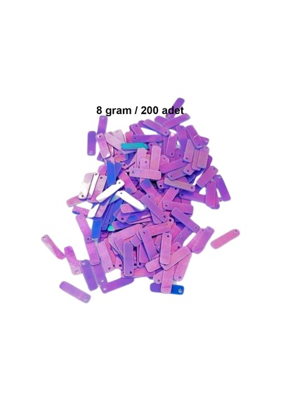Mor 15 X 5 Mm Dantel Oya Yazma Halhal Abiye Lazer Kesim Pul 200 Adet / 8 Gram