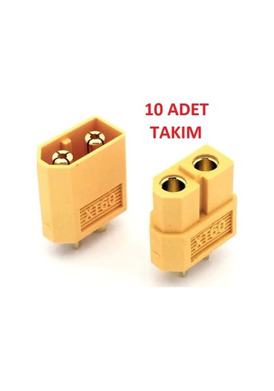 Robotiko-Xt60 Batarya Konnektör Dişi Erkek Takım Soket Lipo -10 Adet Takım