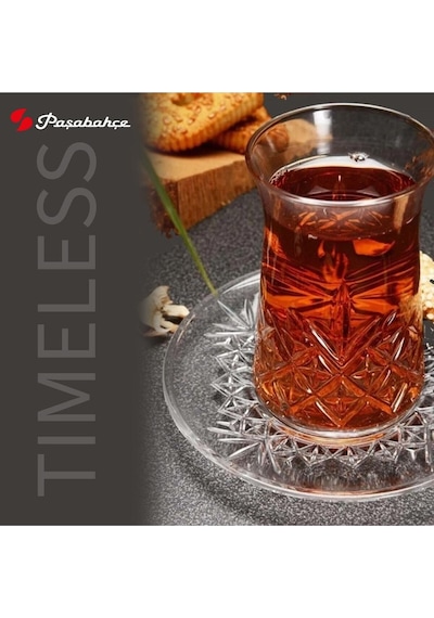 Timeless Çay Bardağı Ve Çay Tabağı Seti 12 Kişilik 24 Parça Şeffaf