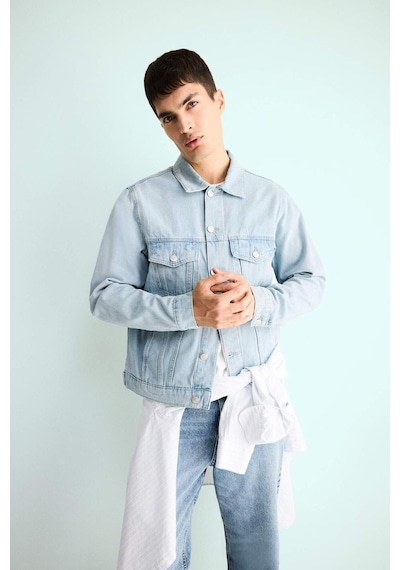 Defacto Regular Fit Jean Ceket F4741ax25aunm39 Mavi