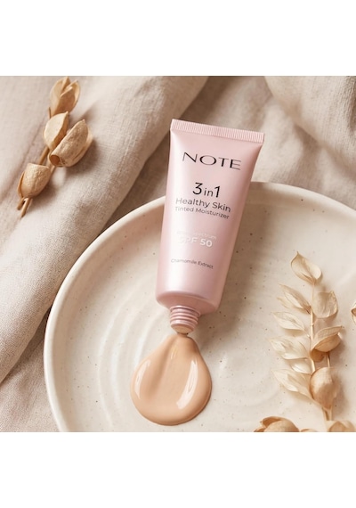 Note Cosmetics 3 İn 1 Healthy Skin Light Tinted Moisturizer 50 Spf Renk Ton Eşitleyici Aydınlatıcı Krem, 00 Açık T