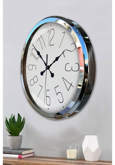52 Cm Krom Metal Klasik Duvar Saati