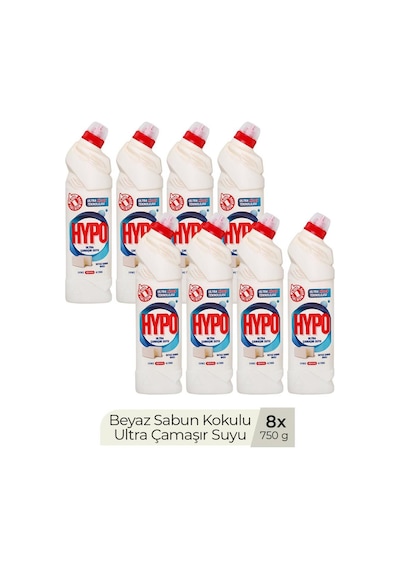Ultra Çamaşır Suyu Beyaz Sabun 750 Ml X 8 8'li Set